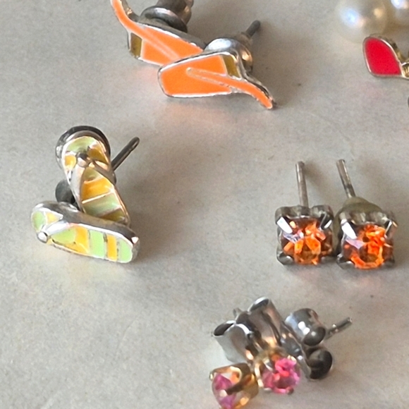 10 Pairs Of Cute Studs Colorful Kids Earring Set - Picture 9 of 9